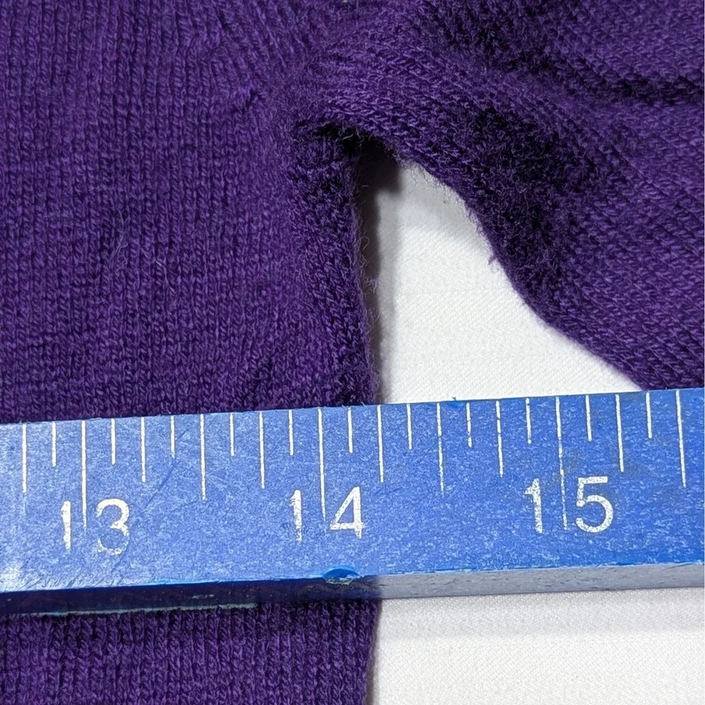 Velvet by Graham Spencer M Purple V-Neck Knit Bodycon‎ Side Ruched Dress Mid